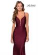 Picture of: Long Prom Dress with Knotted Detail and Lace Up Back in Burgundy, Style: 28574, Detail Picture 4