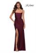 Picture of: Jersey Dress with Square Neckline and Ruching in Dark Berry, Style 29710, Detail Picture 4