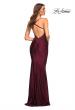 Picture of: Jewel Tone Jersey Gown with Sheer Lace Bodice in Purple, Style: 30521, Detail Picture 4