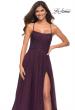 Picture of: Rhinestone and Tulle Gown with A-line Skirt in Dark Berry, Detail Picture 4