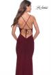 Picture of: Long Net Jersey Dress with Illusion Waist in Dark Berry, Style: 31585, Detail Picture 4