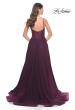 Picture of: A-Line Rhinestone Tulle Embellished Gown with Illusion Top in Dark Berry, Style: 31970, Detail Picture 4