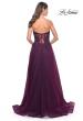 Picture of: Rhinestone Tulle A-Line Gown with Lace Bodice in Jewel Tones in Dark Berry, Style: 32253, Detail Picture 4