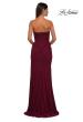 Picture of: Chic Strapless Net Jersey Evening Dress with Slit in Dark Berry, Style: 33116, Detail Picture 4