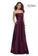 Picture of: Strapless Satin Gown with Ruching and Pockets in Burgundy, Style: 27130, Detail Picture 5