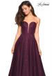 Picture of: A Line Lace Strapless Ball Gown in Burgundy, Style: 27284, Detail Picture 5
