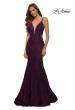Picture of: Long Mermaid Lace Dress with Back Rhinestone Detail in Dark Berry, Style: 28355, Detail Picture 5
