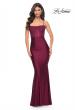 Picture of: Ruched Jersey Dress with Illusion Corset Lace Top in Purple, Style: 31857, Detail Picture 5