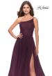 Picture of: One Shoulder A-Line Tulle Gown with Sheer Bodice in Dark Berry, Style: 31069, Detail Picture 6