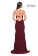 Picture of: Net Jersey Ruched Prom Dress with Illusion Bodice in Dark Berry, Style: 31151, Detail Picture 6