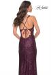 Picture of: Sequin Prom Dress with Lace Detail Illusion Bodice in Purple, Style: 31657, Detail Picture 6