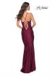 Picture of: Ruched Jersey Dress with Illusion Corset Lace Top in Purple, Style: 31857, Detail Picture 6