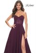 Picture of: Strapless Sweetheart A-Line Corset Prom Dress in Dark Berry, Style: 31971, Detail Picture 6