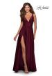 Picture of: Empire Waist Prom Gown with Deep V Neckline in Burgundy, Style: 28547, Detail Picture 7