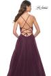 Picture of: A-Line Prom Dress with Illusion Ruched Bodice in Dark Berry, Style: 31457, Detail Picture 7