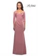 Picture of: Classic Long Dress with Three Quarter Sleeves in Dark Blush, Style: 25148, Detail Picture 3