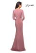 Picture of: Classic Long Dress with Three Quarter Sleeves in Dark Blush, Style: 25148, Detail Picture 4