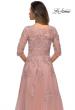 Picture of: Three Quarter Sleeve A-line Gown with Floral Embellishments in Dark Blush, Style: 27922, Detail Picture 6