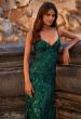 Picture of: Mermaid Sequin and Beaded Embellished Prom Dress in Dark Emerald, Style: 32049, Main Picture