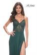 Picture of: Rhinestone Fishnet Dress with Illusion Bodice and Boning in Dark Emerald, Style: 32247, Detail Picture 14