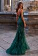 Picture of: Mermaid Sequin and Beaded Embellished Prom Dress in Dark Emerald, Style: 32049, Back Picture