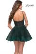 Picture of: Corset Fit and Flare Dress with V Neckline in Dark Emerald, Style 30941, Back Picture