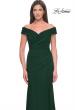 Picture of: Off the Shoulder Jersey Evening Gown with Ruching in Dark Emerald, Style: 31677, Detail Picture 9