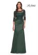 Picture of: Satin and Lace Off the Shoulder Mermaid Gown in Dark Emerald, Style: 30162, Detail Picture 1