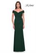 Picture of: Off the Shoulder Jersey Evening Gown with Ruching in Dark Emerald, Style: 31677, Detail Picture 1