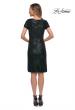 Picture of: Knee Length Sequin Dress with Short Sleeves in Dark Emerald, Detail Picture 3