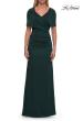Picture of: Jersey Gown with Draped Bodice and Short Sleeves in Dark Emerald, Style: 33157, Detail Picture 3