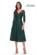 Picture of: Stylish Tea Length Mother of the Bride Dress with Sleeves in Dark Emerald, Style: 30016, Detail Picture 4