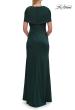 Picture of: Jersey Gown with Draped Bodice and Short Sleeves in Dark Emerald, Style: 33157, Detail Picture 4