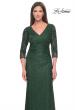 Picture of: Stretch Lace Evening Dress with Ruching in Dark Emerald, Style: 30379, Detail Picture 5