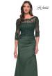 Picture of: Satin and Lace Off the Shoulder Mermaid Gown in Dark Emerald, Style: 30162, Detail Picture 7