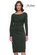 Picture of: Short Simple Jersey Dress with Flattering Ruching in Dark Emerald, Style: 31015, Detail Picture 7
