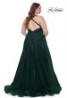 Picture of: Plus Size A-line Tulle Dress with Floral Detailing in Dark Emerald, Style: 29021, Detail Picture 10