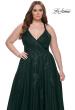 Picture of: Plus Size A-line Tulle Dress with Floral Detailing in Dark Emerald, Style: 29021, Detail Picture 12