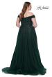 Picture of: Off The Shoulder Tulle Plus Size Gown with Lace in Dark Emerald, Style: 28950, Detail Picture 8