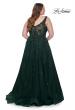 Picture of: Lace Embellished Tulle A-Line Dress with Illusion Back in Dark Emerald, Style: 31383, Detail Picture 8