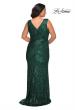 Picture of: Long Sequin Plus Size Prom Gown with V-Neck in Dark Emerald, Style: 28770, Detail Picture 9