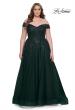 Picture of: Off The Shoulder Tulle Plus Size Gown with Lace in Dark Emerald, Style: 28950, Detail Picture 9