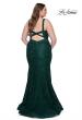Picture of: Neon Plus SIze Dress with Lace Up Back in Dark Emerald, Style: 29052, Detail Picture 9