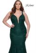 Picture of: Neon Plus SIze Dress with Lace Up Back in Dark Emerald, Style: 29052, Detail Picture 10