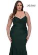 Picture of: Chic Plus Size Dress with Ruching and Rhinestone Neckline Detail in Dark Emerald, Style: 33057, Detail Picture 10