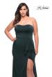Picture of: Strapless Plus Size Dress with Ruffle Slit Detail in Dark Emerald, Style: 29664, Detail Picture 11