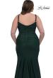 Picture of: Chic Plus Size Dress with Ruching and Rhinestone Neckline Detail in Dark Emerald, Style: 33057, Detail Picture 11
