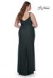 Picture of: Flattering Ruched Plus Size Gown with V Neckline in Dark Emerald, Style: 32201, Back Picture