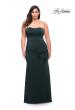 Picture of: Strapless Plus Size Dress with Ruffle Slit Detail in Dark Emerald, Style: 29664, Detail Picture 1