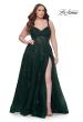 Picture of: Lace Embellished Tulle A-Line Dress with Illusion Back in Dark Emerald, Style: 31383, Detail Picture 1
